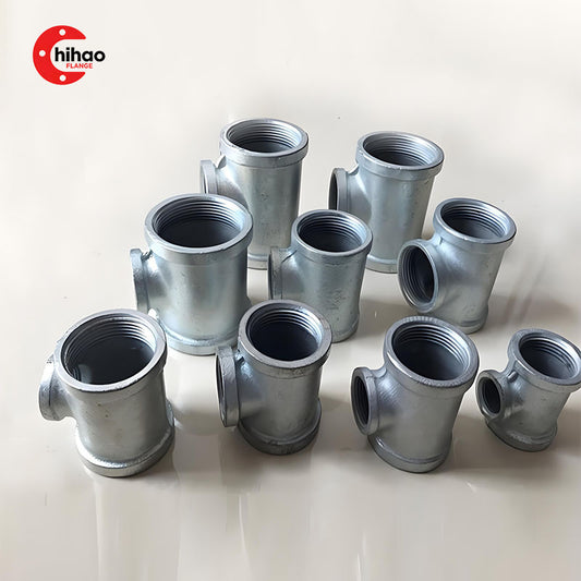 Galvanized Malleable Iron Tee EN10242 BSP Threaded Pipe Fitting for Water and Gas Systems