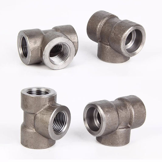 Forged Steel Threaded Tee ASTM A105 ASME B16.11 3000LB NPT High Pressure Pipe Fitting 1/8"–4"